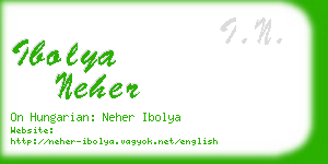 ibolya neher business card
